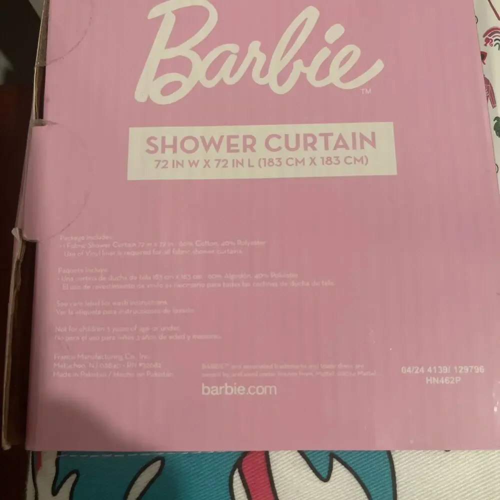 New Barbie Shower Curtain 72x72” Cloth Bathroom Accessories‎